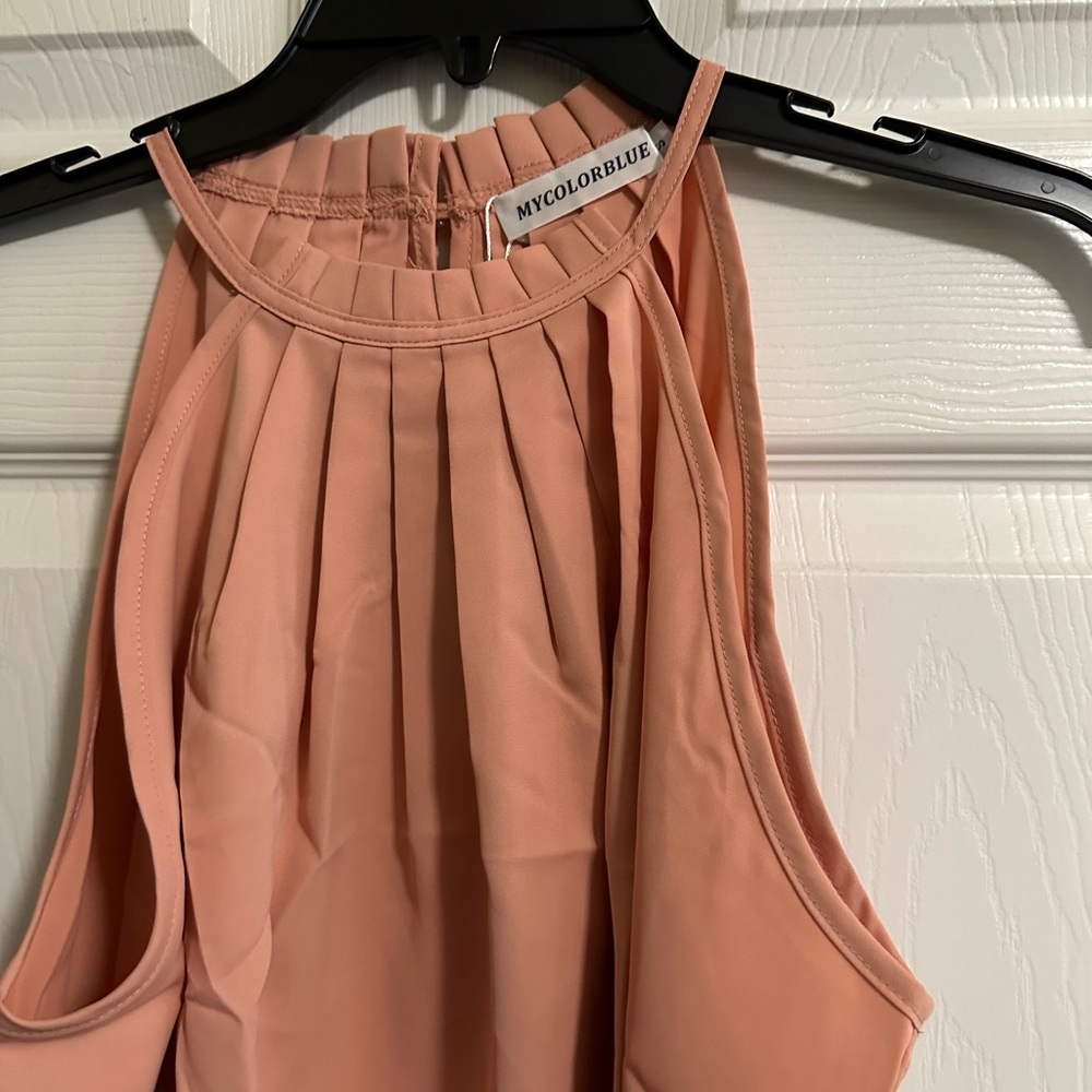 MYCOLORBLUE Peach Halter Top NWT Size Small - Picture 3 of 6